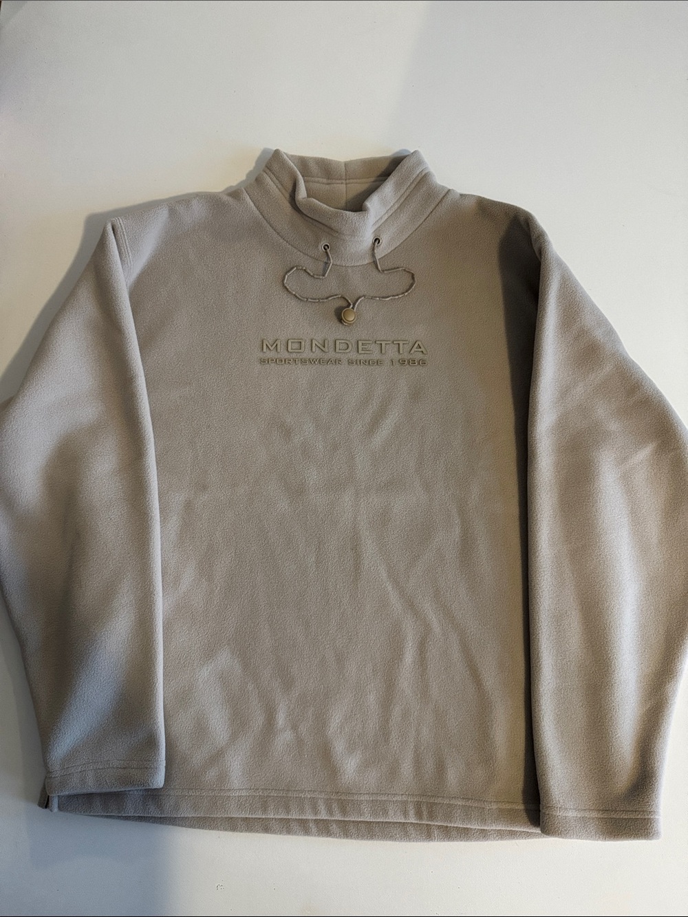 Mondetta Men's Taupe High-Collar Fleece Pullover